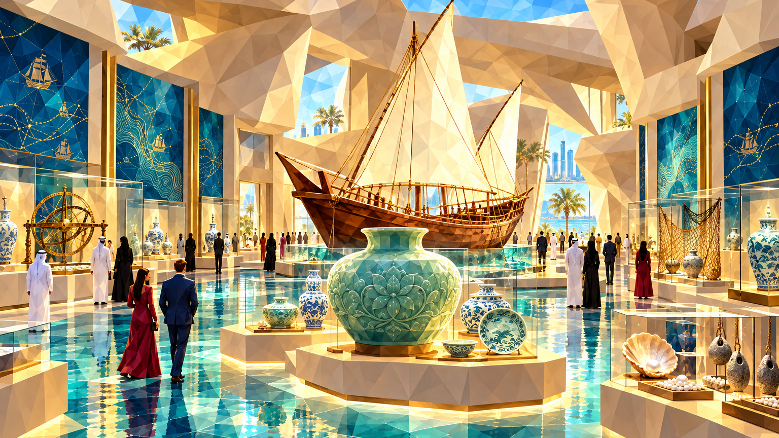 Boats Floating Afar